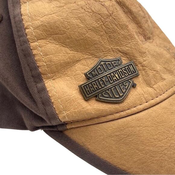 HARLEY DAVIDSON - RARE - biker's 'paper bag' style textured baseball cap - Picture 1 of 11